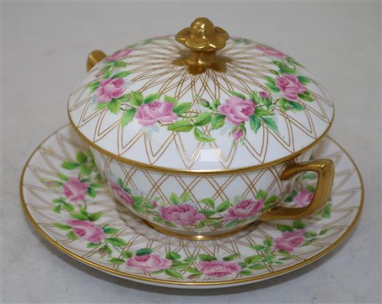 A group of Copeland Spode flower painted ceramics, the latter 18cm